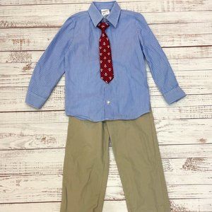 Boys Nautica Button Up Shirt, Tie and Khaki Set